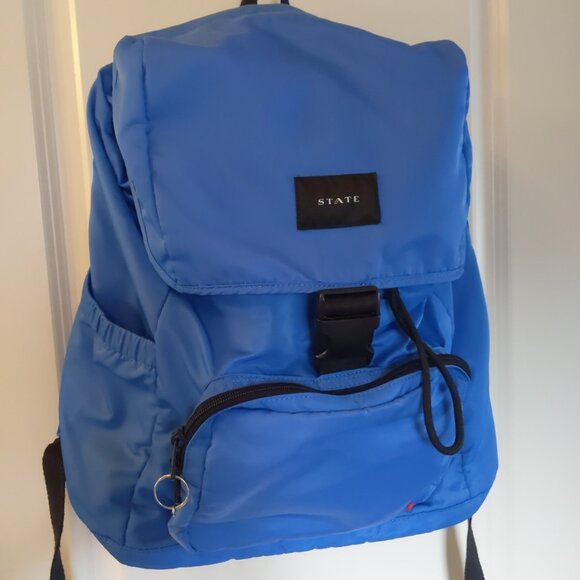 state bennett large nylon drawstring backpack blue main image 4